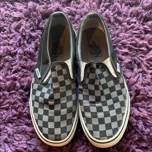 Black and grey checkered vans
